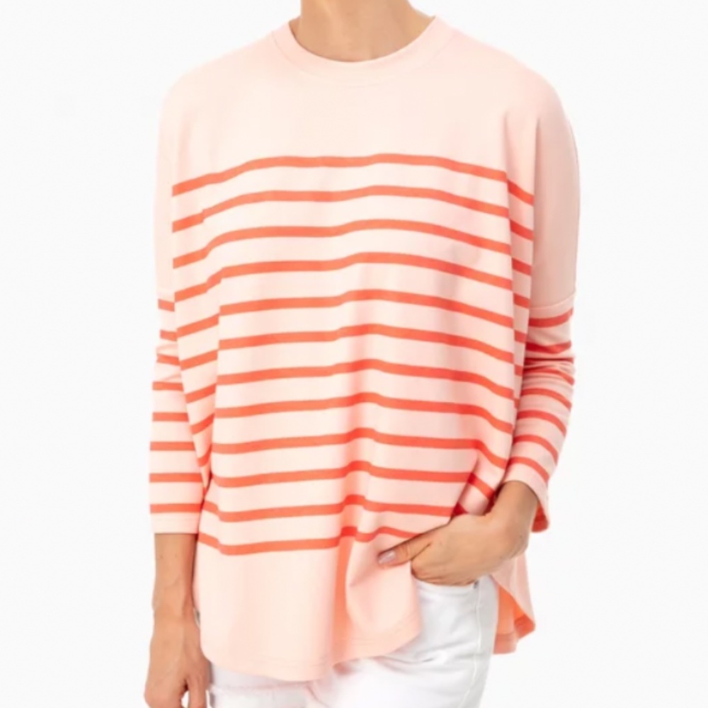Striped Pink and Orange Women's Top